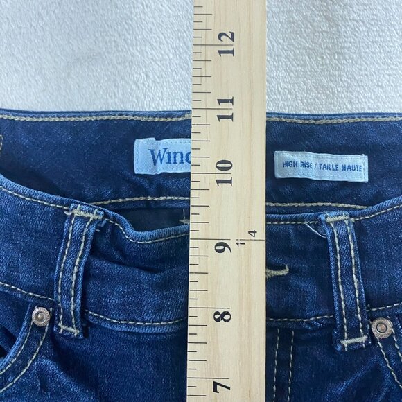 Ladies Dark Wash High Rise Demin Fleece Lined Jeans 2 x 27 - Picture 12 of 12